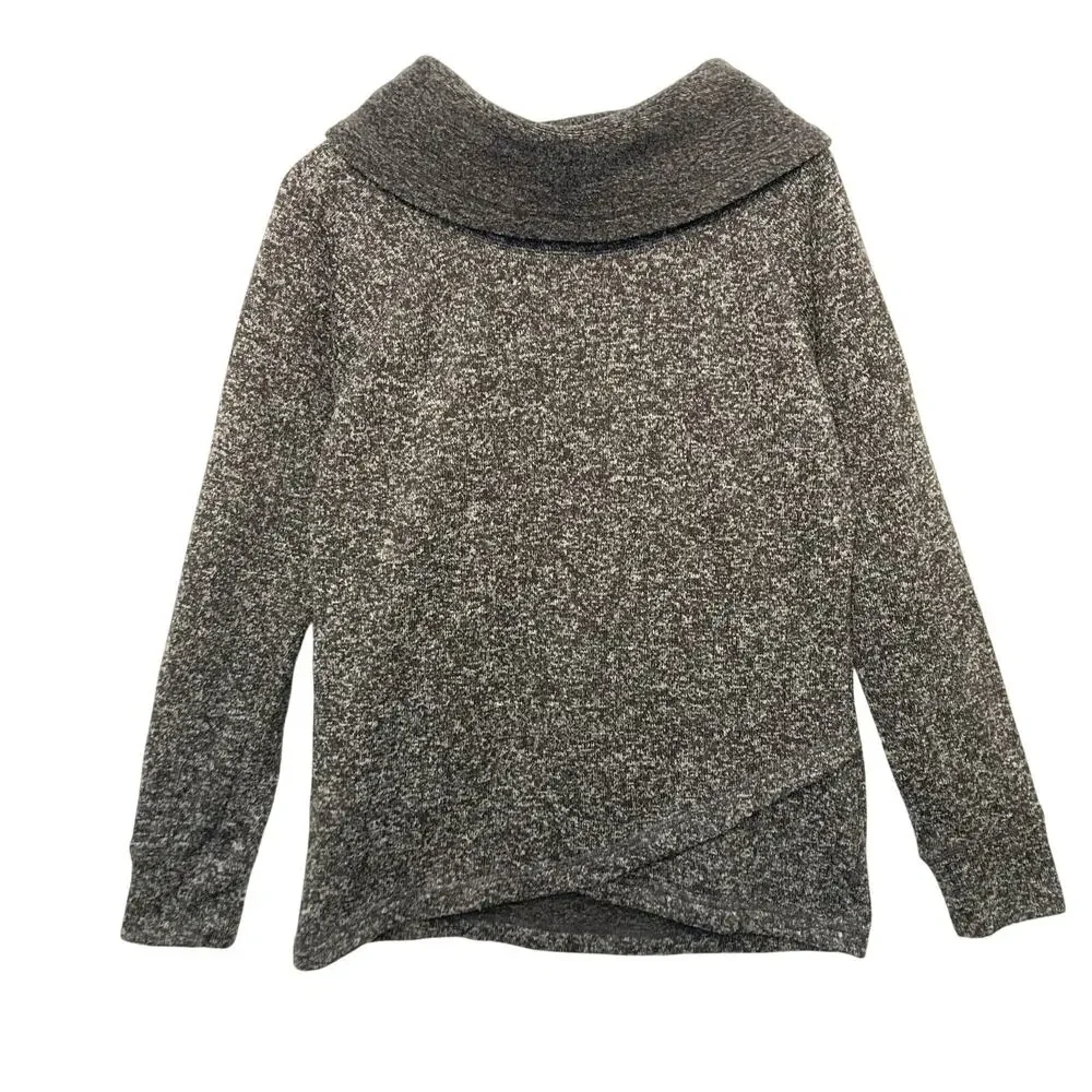 Ideology Cozy Heather Gray Cowl Neck Pullover Activewear Athleisure Sweater